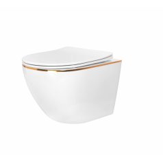   WC Carlo Mini fehér/arany szegéllyel DUROPLAST/FLAT/ZM csésze