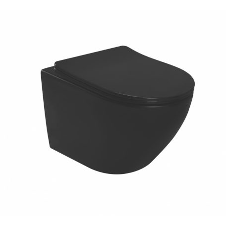 WC Carlo Mini Rimless Duroplast/Flat/ZM BLACK MAT