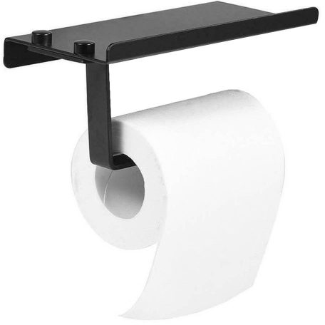 WC papir tartó fekete fém 390226