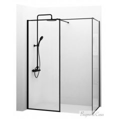 BLER fekete walk-in zuhanykabin 100 x 170-220 cm